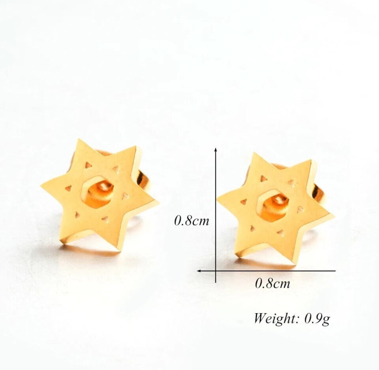 Star of David Earrings - Gold