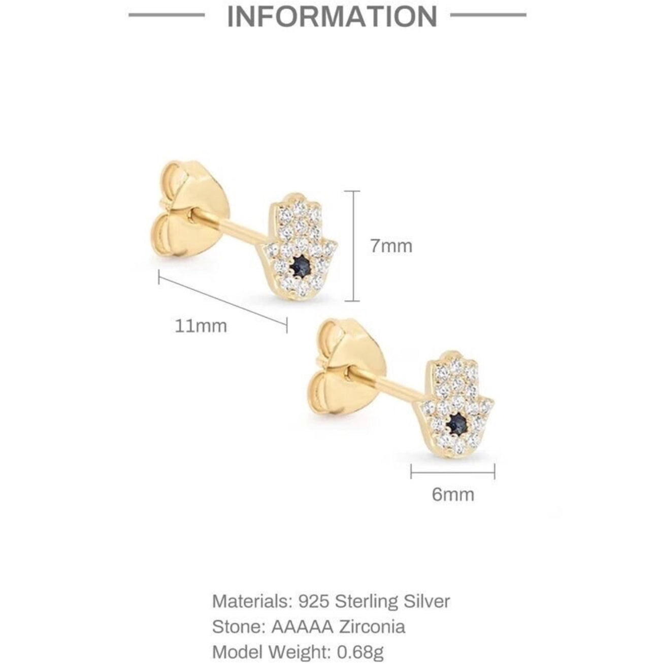 Gold Hamsa Earrings