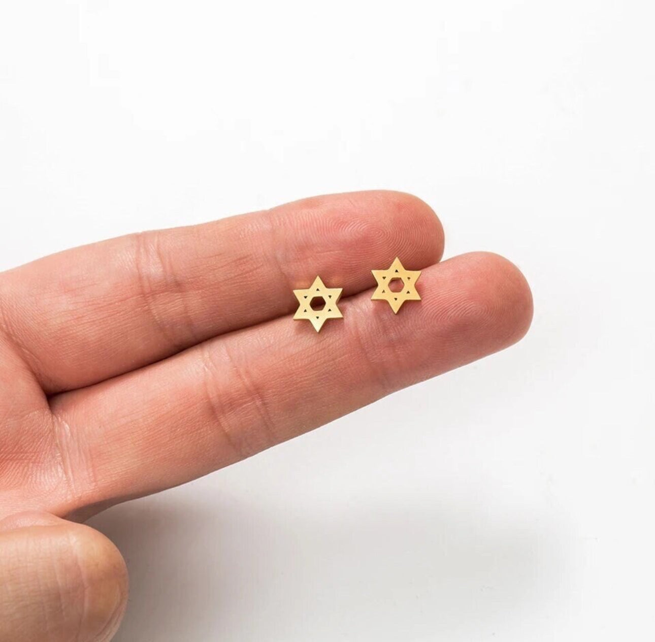 Star of David Earrings - Gold