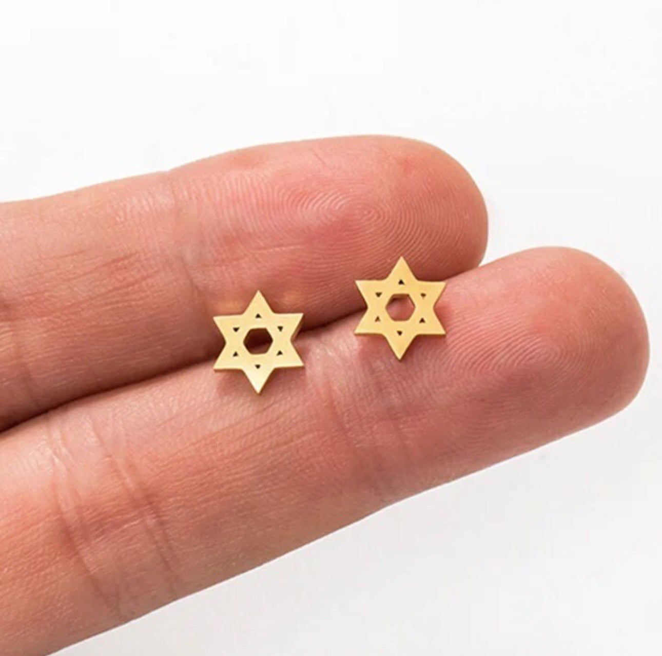 Star of David Earrings - Gold